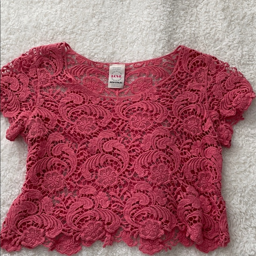 Pink Floral Crop-Top